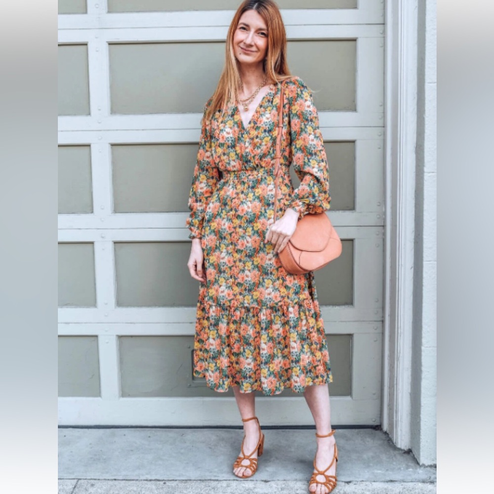 Sézane Floral Long Sleeve Dress